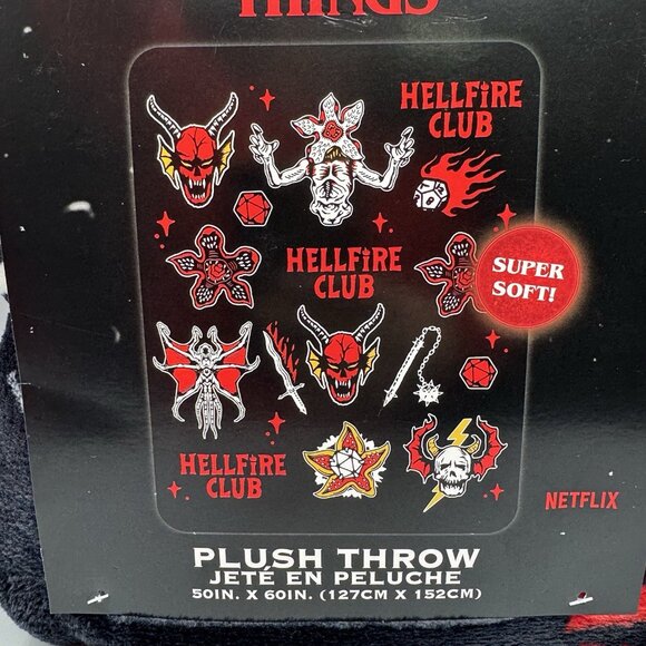Stranger Things Hellfire Club Monsters Throw Blanket 50 x 60 New - Picture 3 of 4